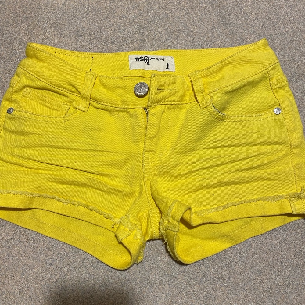 Size 1 yellow shorts.